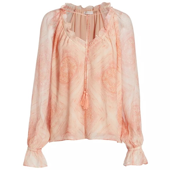 EUC Ramy Brook Lorraine Geometric Silk Blouse - Picture 2 of 11